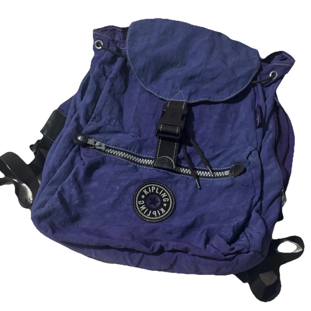 Kipling Large Vintage Rucksack Drawwstring Large Bag  Purple Rare